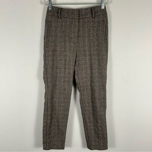 Wilfred Aritzia Trouser Pant Black Orange Plaid Wool Blend Women's Size 0